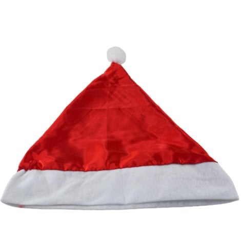 Gorro Papai Noel Cetim Vermelho e Branco Natal